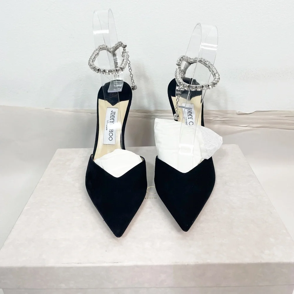 Jimmy Choo Saeda Suede Crystal Pump